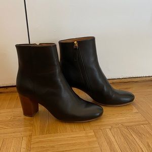 Sezane black leather boots
